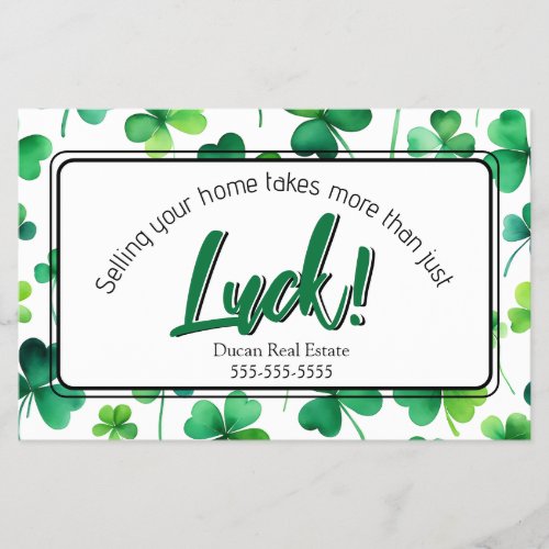 St Patricks Day Real Estate Postcard Flyer