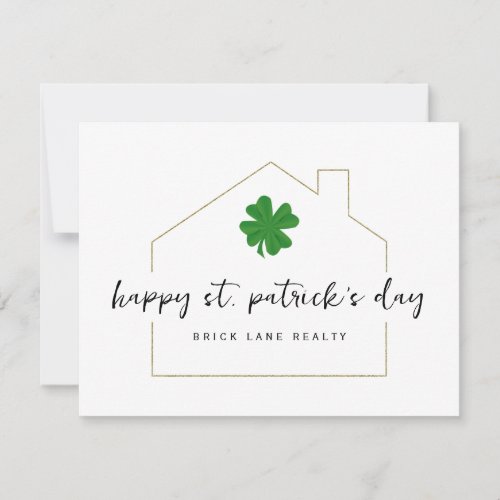 St Patricks Day Real Estate Promotional Card