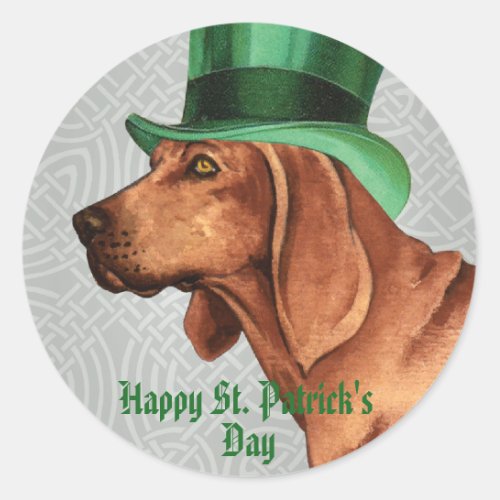 St Patricks Day Redbone Classic Round Sticker