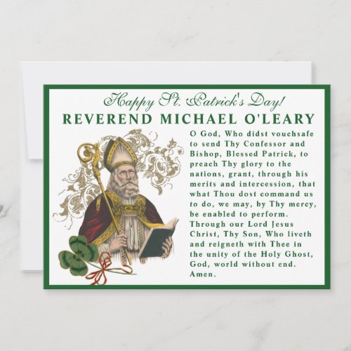 St Patricks Day Religious Prayer Shamrocks Card