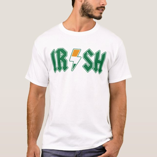 St Patricks Day Retro Irish Rock Band Rockstar T-Shirt (Front)