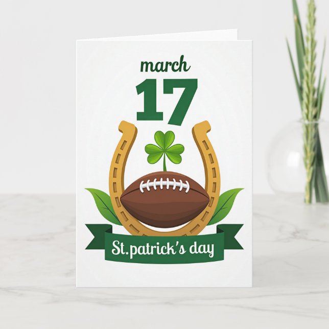 St Patricks Day Retro Vector Art Card (Front)