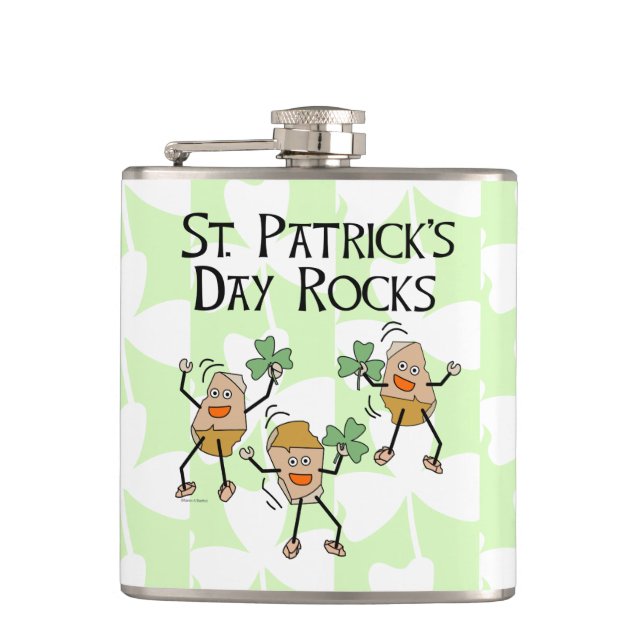 St. Patrick's Day Rocks Flask (Front)