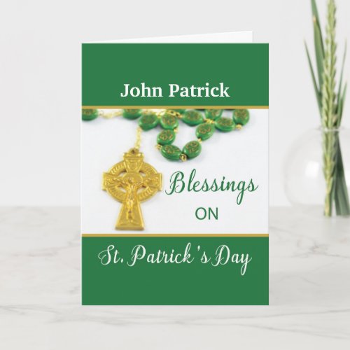 St Patricks Day Rosary Customize Name Religious Card