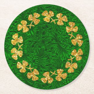 St Patrick's Day Round Paper Coaster