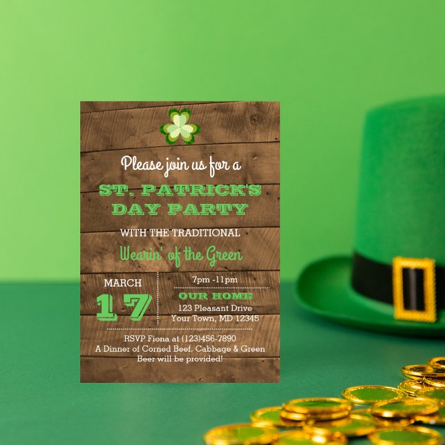 St. Patrick's Day Rustic Party Invitation (Creator Uploaded)