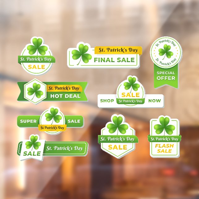 St Patrick's Day Sale Collection 9 Business Window Cling (Sheet 2)