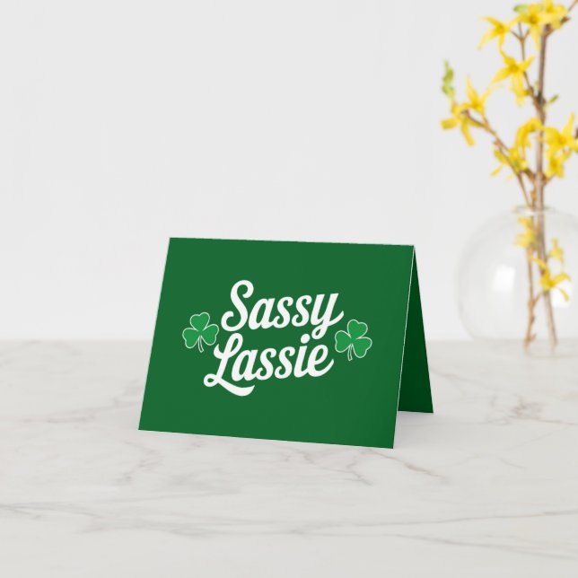 St Patricks Day Sassy Lassie Funny Irish  Card (Yellow Flower)