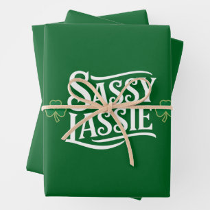 St Patricks Day Sassy Lassie Funny Irish Girl  Wrapping Paper Sheets