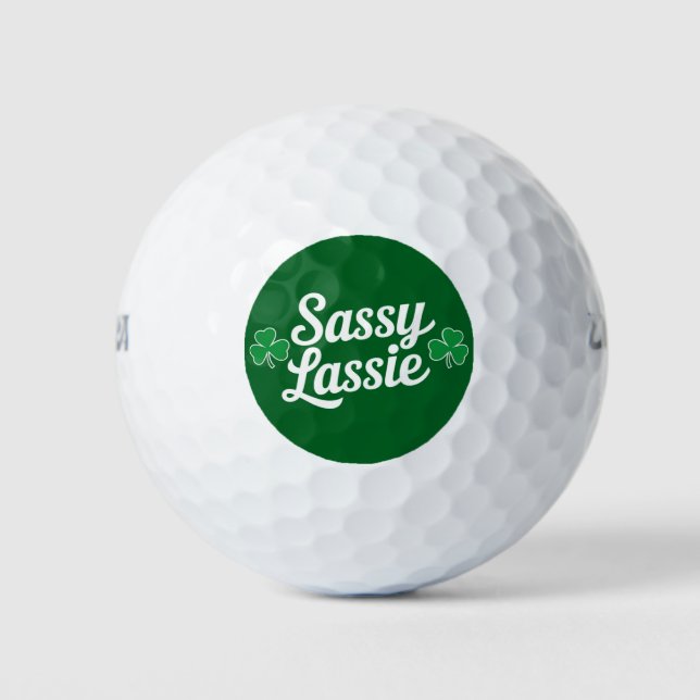 St Patricks Day Sassy Lassie Funny Irish  Golf Balls (Front)