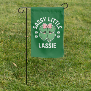 St Patricks Day Sassy Little Lassie Kids Girl Garden Flag
