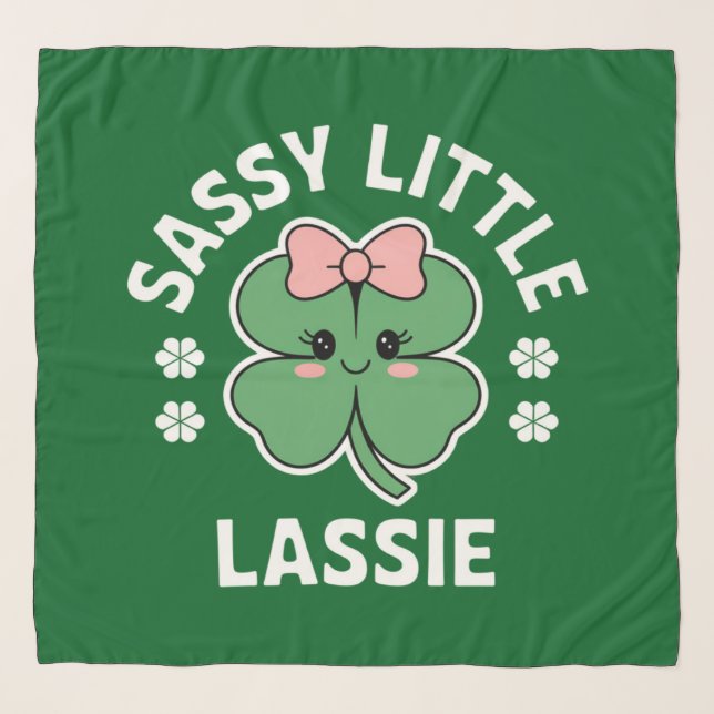 St Patricks Day Sassy Little Lassie Kids Girl Scarf (Front)