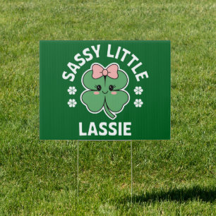 St Patricks Day Sassy Little Lassie Kids Girl Sign