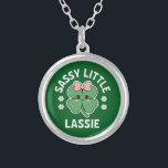 St Patricks Day Sassy Little Lassie Kids Girl Silver Plated Necklace<br><div class="desc">St Patricks Day Sassy Little Lassie Funny Kids Girl</div>