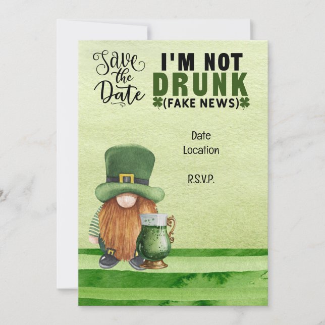 St. Patrick's Day Save the Date for Beer Invitation (Front)