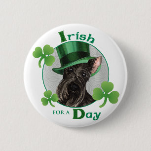 St. Patrick's Day Scottish Terrier Pinback Button