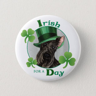 St. Patrick's Day Scottish Terrier Pinback Button