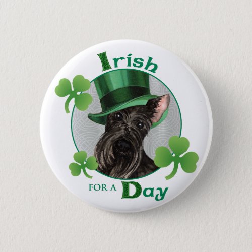 St Patricks Day Scottish Terrier Pinback Button