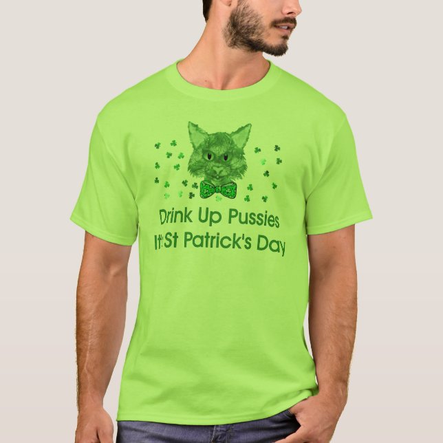 St Patrick's Day Scrapper Cat T-Shirt (Front)