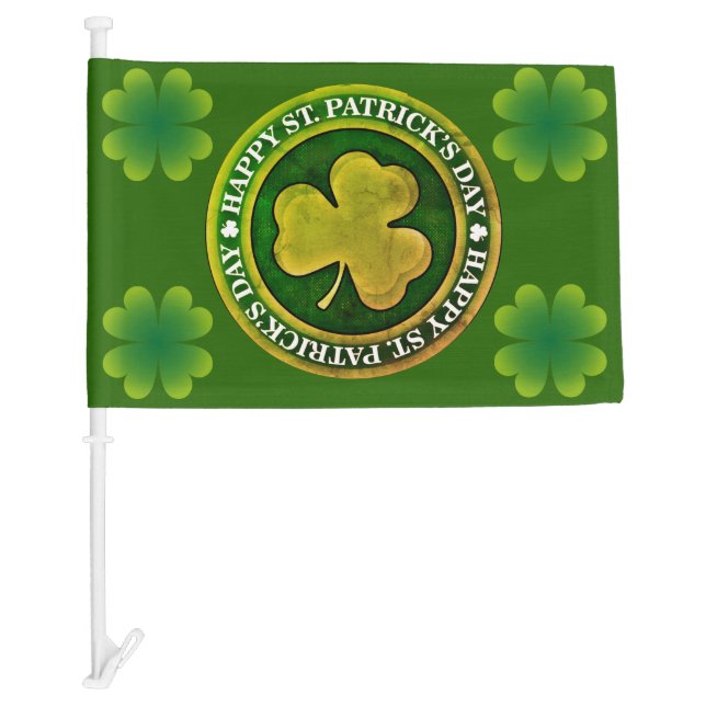 St Patrick's Day Seal Car Flag (Front)