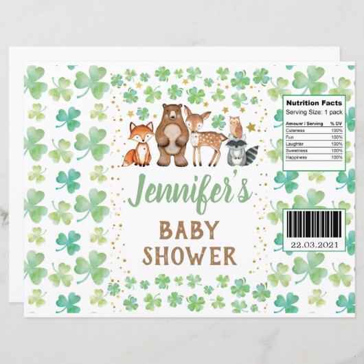 St Patrick's Day Shamrock Animals Chip Bag Wrapper (Front/Back)