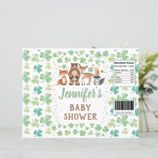 St Patrick's Day Shamrock Animals Chip Bag Wrapper (Standing Front)