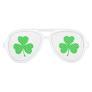 St Patricks Day Shamrock Aviator Sunglasses