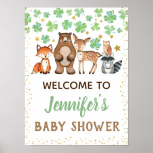 St Patrick's Day Shamrock Baby Shower Welcome Sign