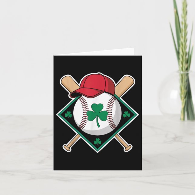 St Patricks Day Shamrock Baseball Irish For Kids B Card (Front)