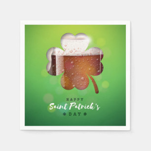 St. Patrick's Day Shamrock Beer Napkins