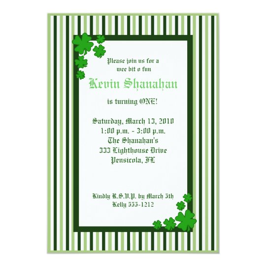 Shamrock Birthday Invitations 8