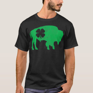St Patricks Day Shamrock Bison Buffalo Saint Paddy T-Shirt
