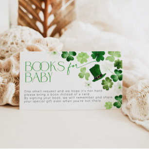St. Patrick's Day Shamrock Books for Baby Shower Enclosure Card