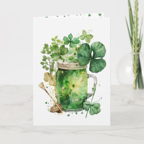 St Patricks Day Shamrock Bouquet Card