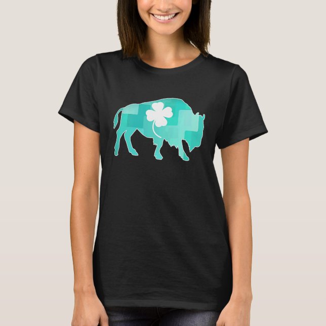St Patricks Day Shamrock Bull Irish Saint Paddy's T-Shirt (Front)