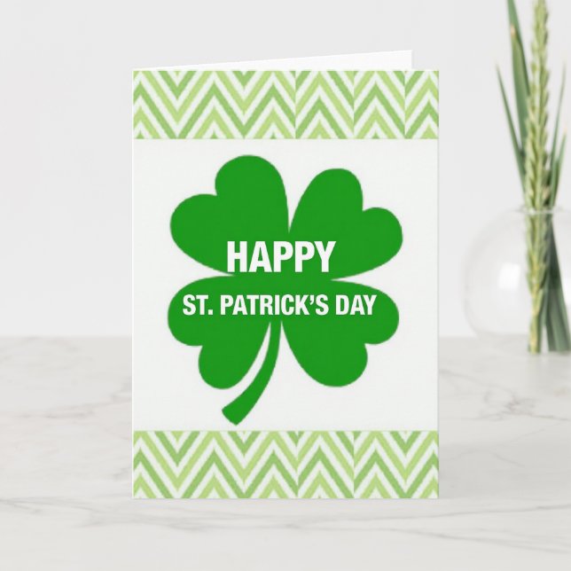 St Patricks Day Shamrock Card (Front)