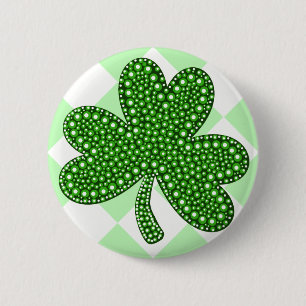 St Patricks Day Shamrock Classic Button