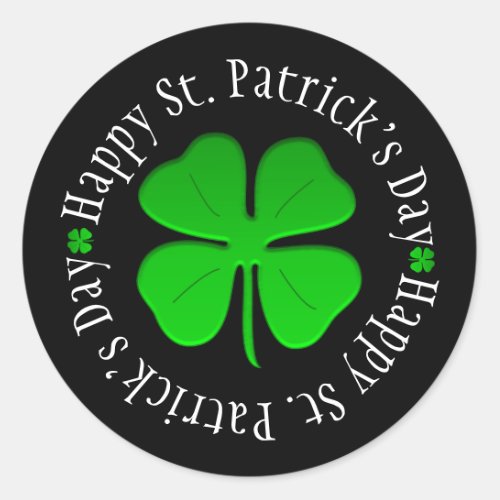 St Patricks Day Shamrock Classic Round Sticker