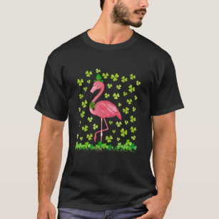 St Patricks Day Shamrock Clover Irish Flamingo Lon T-Shirt