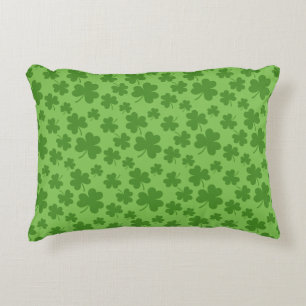 St Patrick's Day Shamrock Clover Pattern Accent Pillow