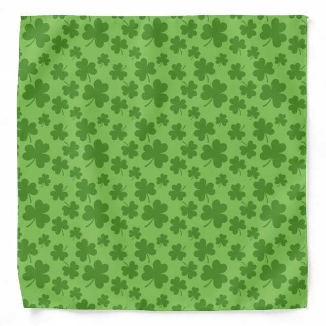 St Patrick's Day Shamrock Clover Pattern Bandana (Front)