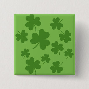 St Patrick's Day Shamrock Clover Pattern Button