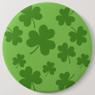 St Patrick's Day Shamrock Clover Pattern Button
