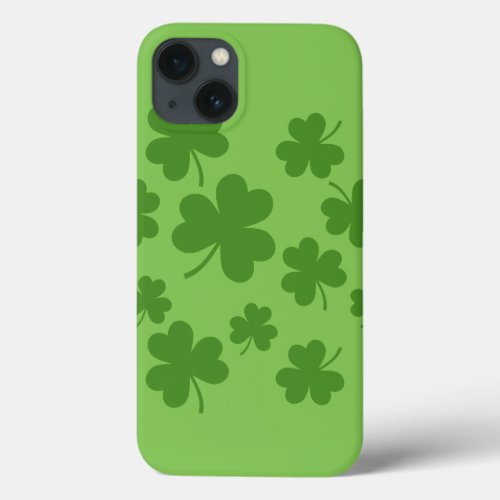 St Patricks Day Shamrock Clover Pattern iPhone 13 Case