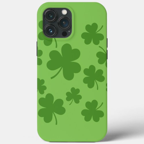 St Patricks Day Shamrock Clover Pattern iPhone 13 Pro Max Case