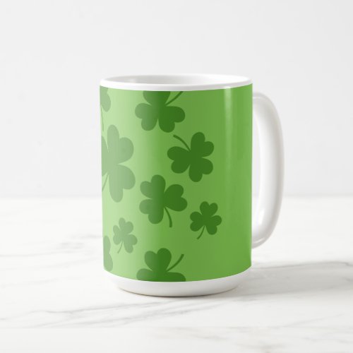 St Patricks Day Shamrock Clover Pattern Coffee Mug