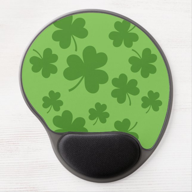 St Patrick's Day Shamrock Clover Pattern Gel Mouse Pad (Front)