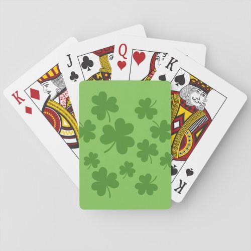 St Patricks Day Shamrock Clover Pattern Poker Cards