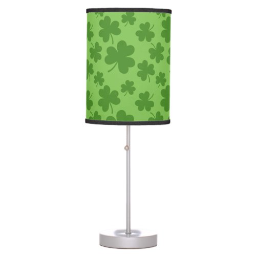 St Patricks Day Shamrock Clover Pattern Table Lamp