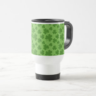 St Patrick's Day Shamrock Clover Pattern Travel Mug